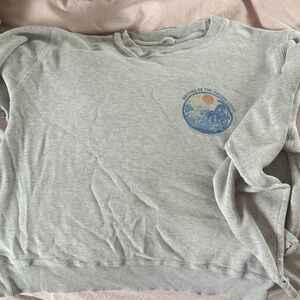 Brandy Melville Gray Sweater with Blue Graphic